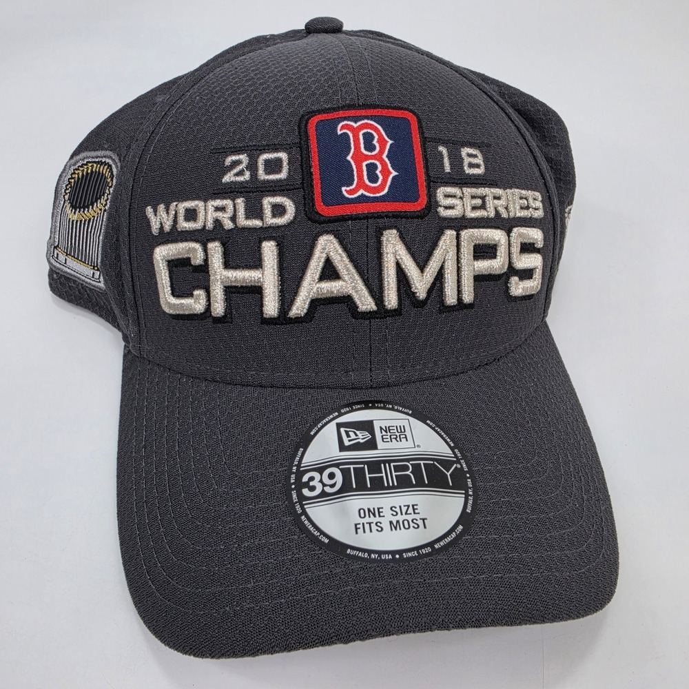New Era Boston Red Sox 2018 World Series Champs Hat Gray OSFM Stretch Fit MLB